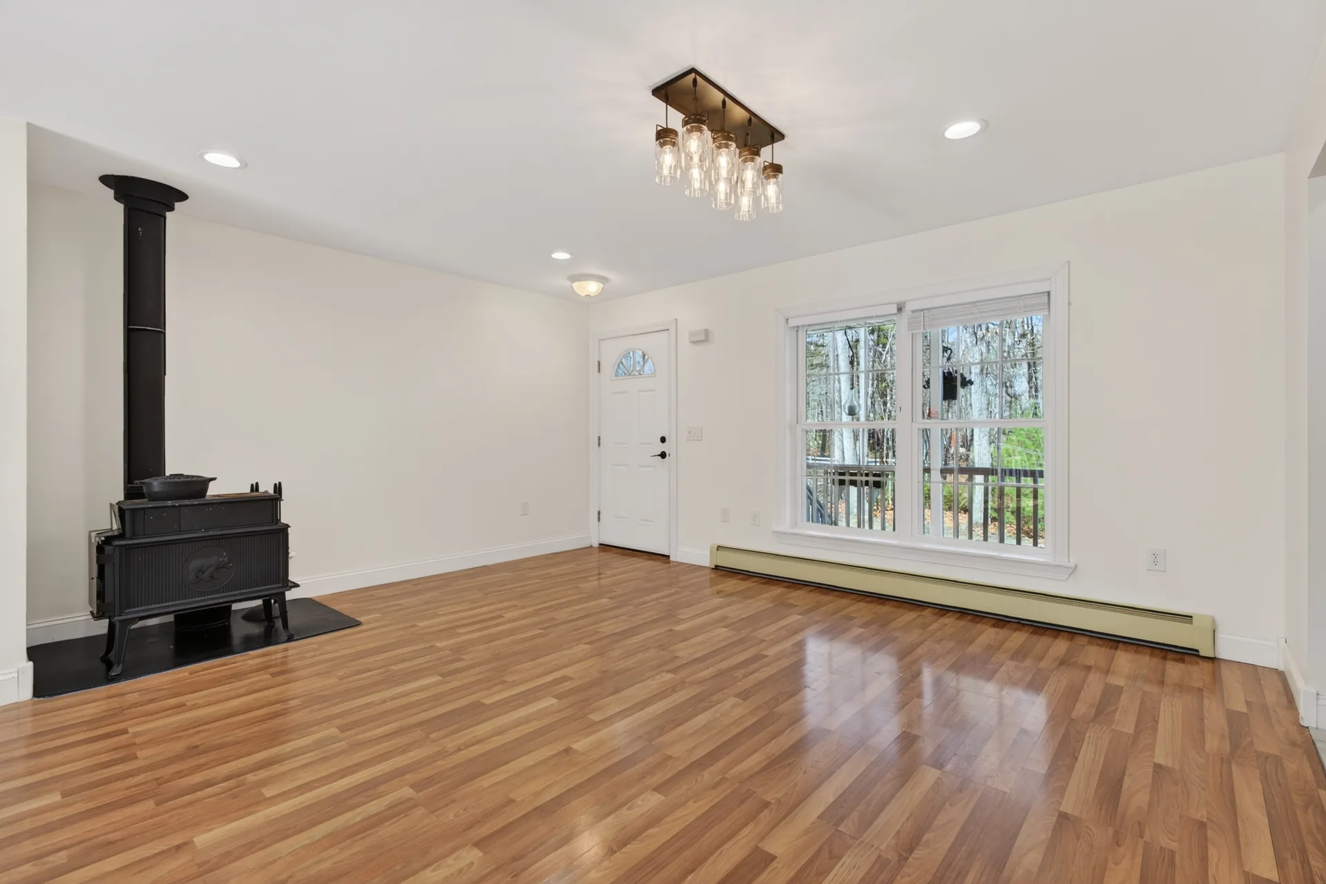 Great room wood stove detail